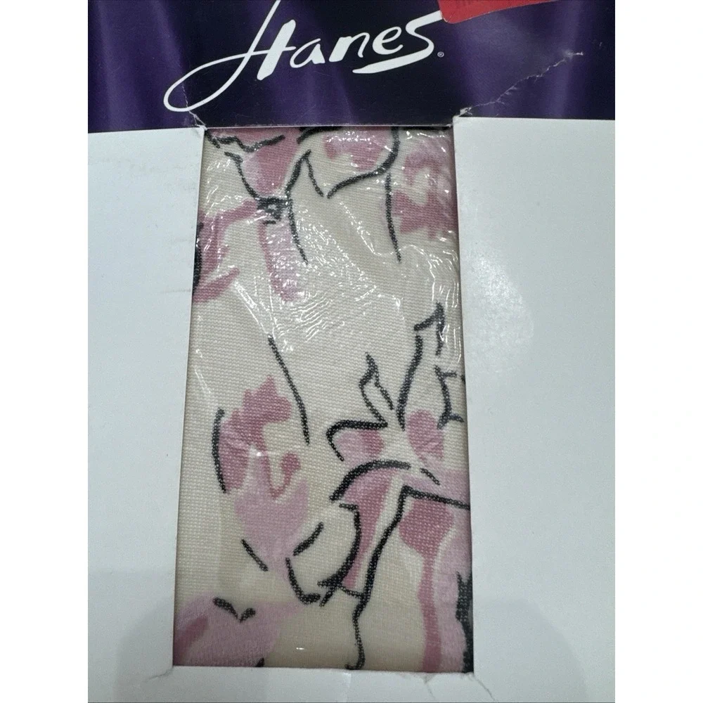 Hanes Floral Print‎  Nude Pantyhose Sz. EF Style OA454  Made in Italy Vtg 2004
